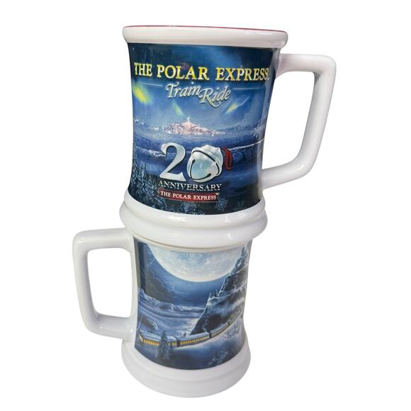 Polar Express 20th Anniversary Train Ride Believe Pair of Mugs Warner Bros 2024 - Picture 7 of 8